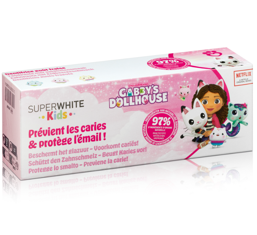 SUPERWHITE Zahnpasta Kids Erdbeer Gabby Uni 50 ml