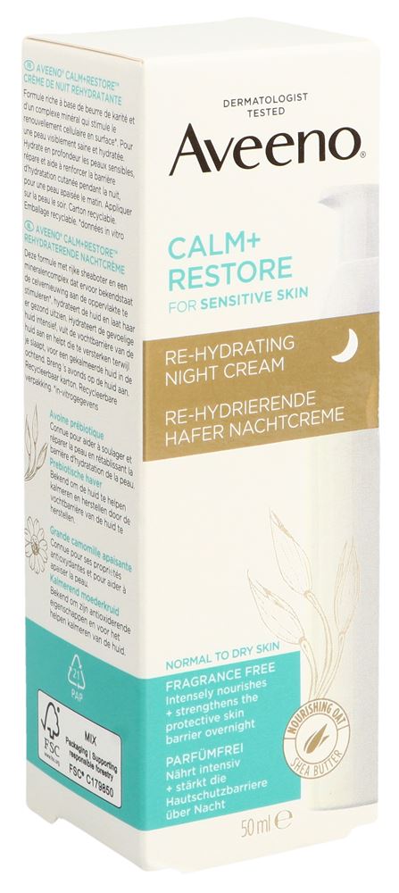 AVEENO Calm+Restore Nachtcr Re-hydrier Hafer 50 ml