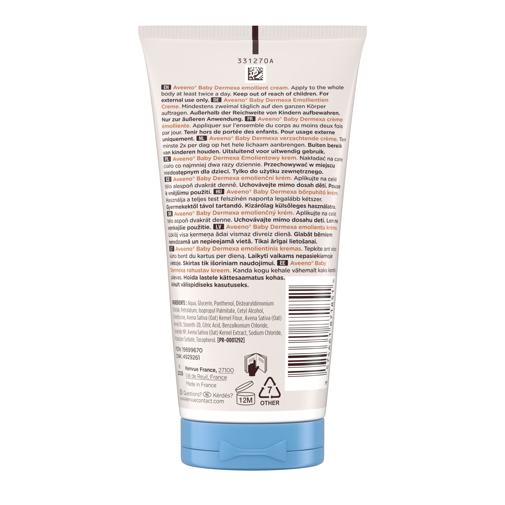 AVEENO Baby Dermexa Emollientien Creme Tb 150 ml