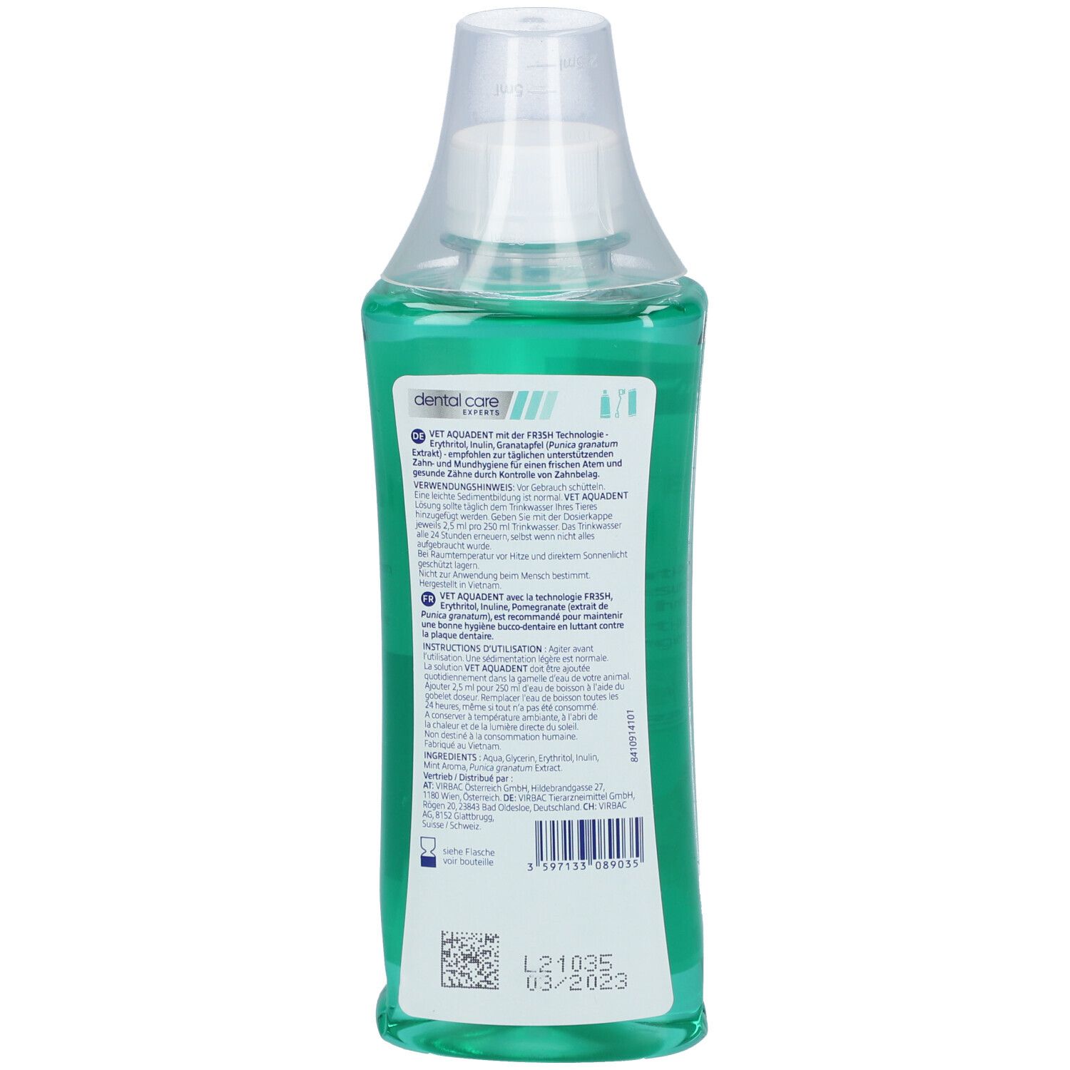 VET AQUADENT Lös für Hunde/Katzen Fl 250 ml