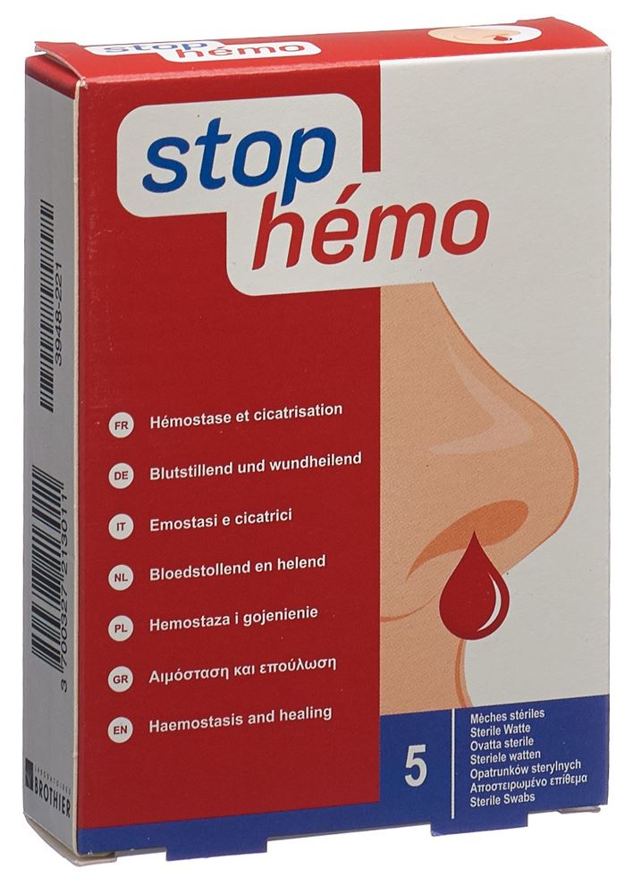 STOP HEMO Watte hämostat steril Btl 5 Stk