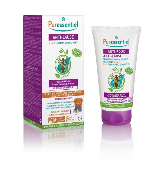 PURESSENTIEL Anti-Läuse-Shampoo-Maske +Kamm 150 ml