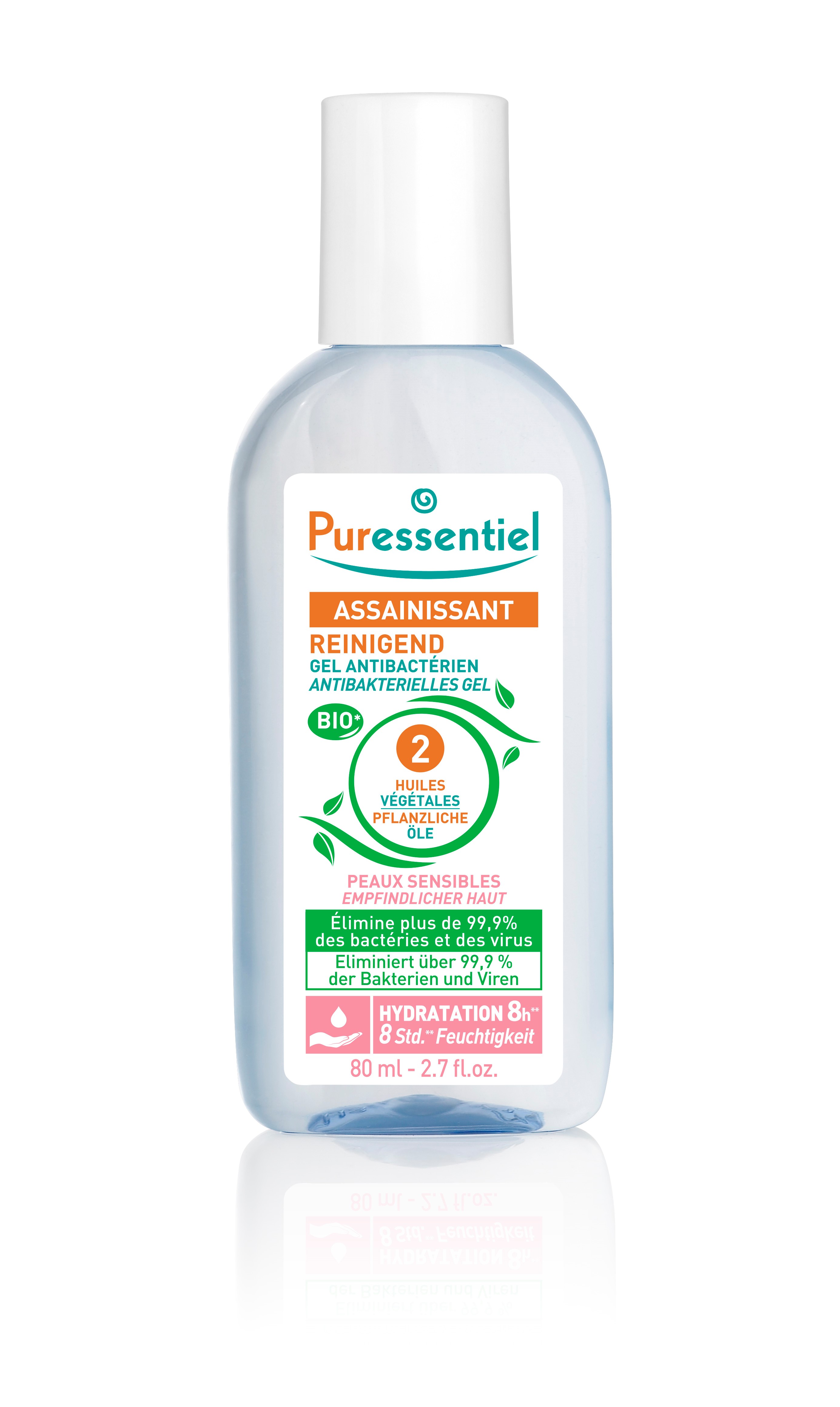 PURESSENTIEL Gel reinig antibakt empf Haut 80 ml