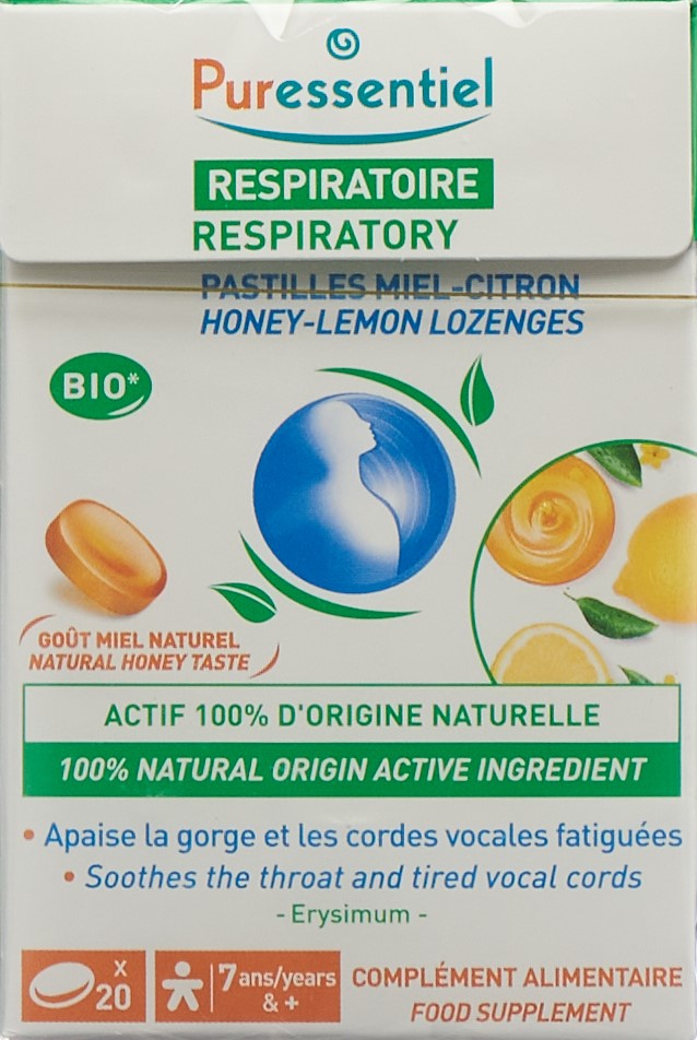 PURESSENTIEL Lutschtabl Atemwege Honig Zitr 20 Stk
