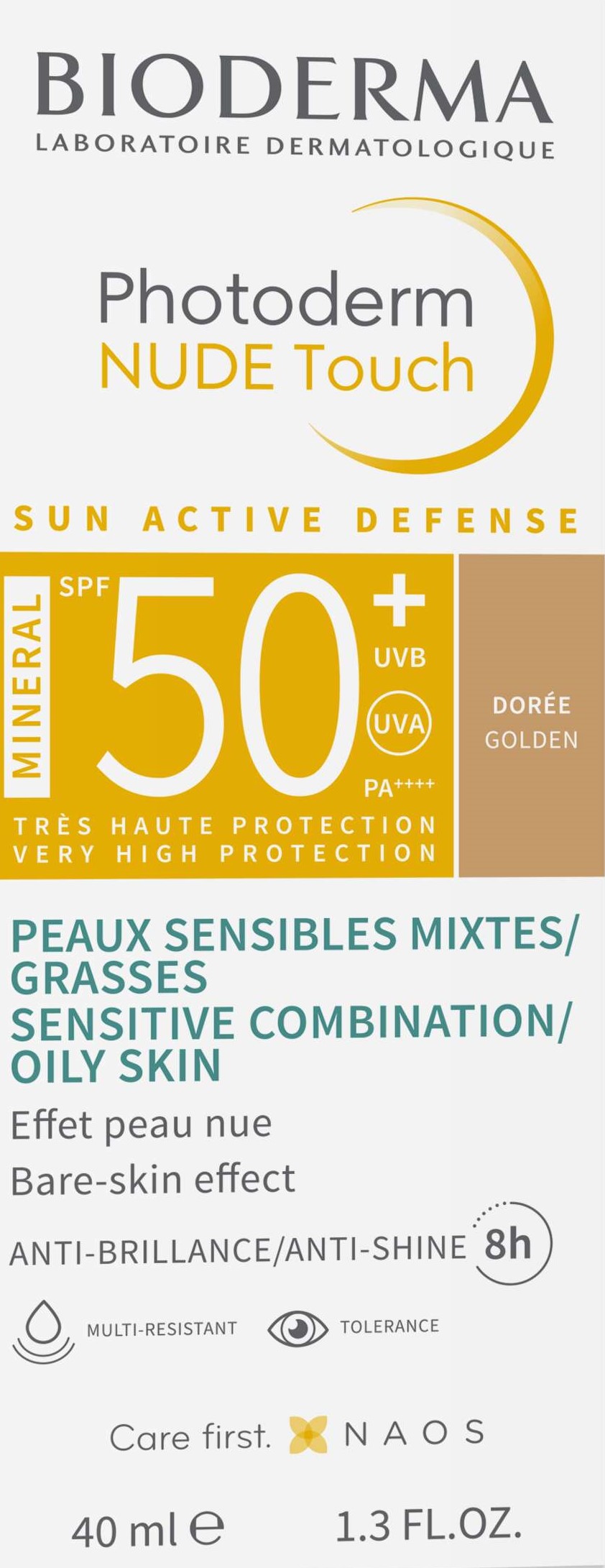 BIODERMA Photoderm Nude Mineral SPF50+ dorée 40 ml