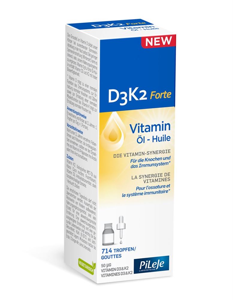 PILEJE D3K2 Vitamin Forte Öl Pip Fl 20 ml