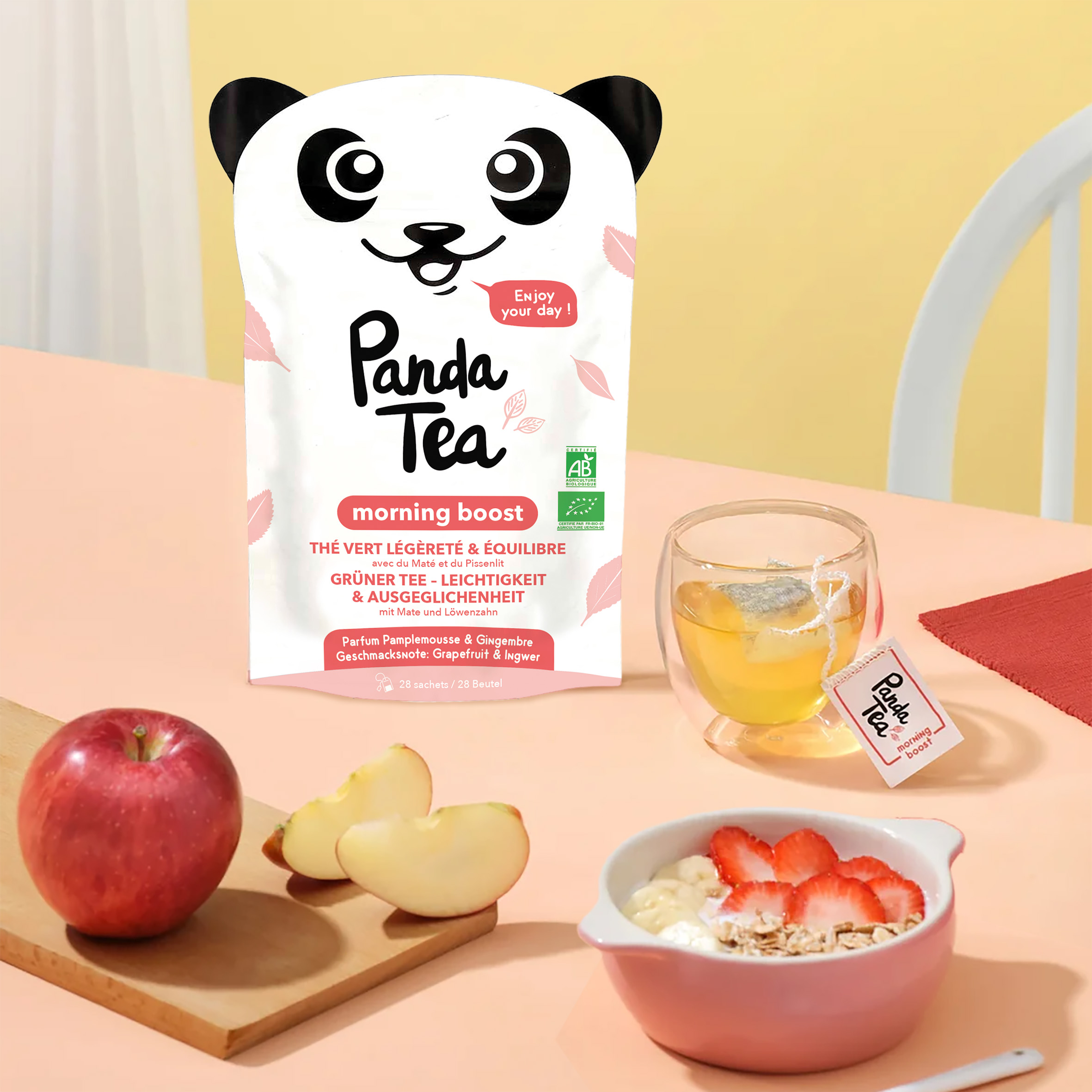 PANDA TEA Grüntee Morning Boost Btl 28 Stk