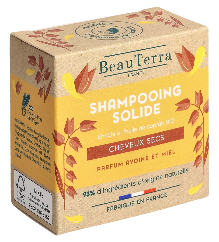 BEAUTERRA Festes Shampoo trocken beschäd Haar 75 g
