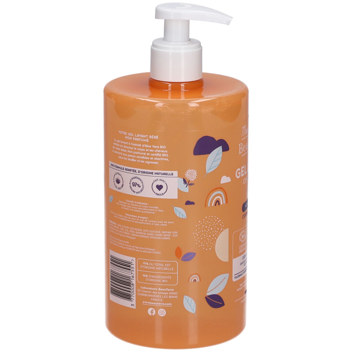BEAUTERRA Baby Duschgel ohne Parf Bio 750 ml