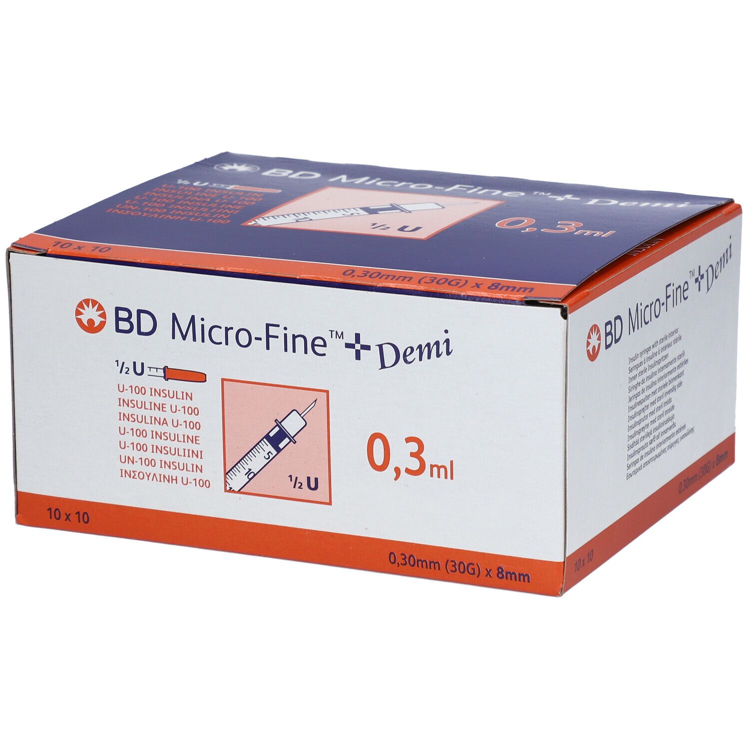 Insulinspritze BD Micro-Fine 0.3ml U100 mit Kanüle