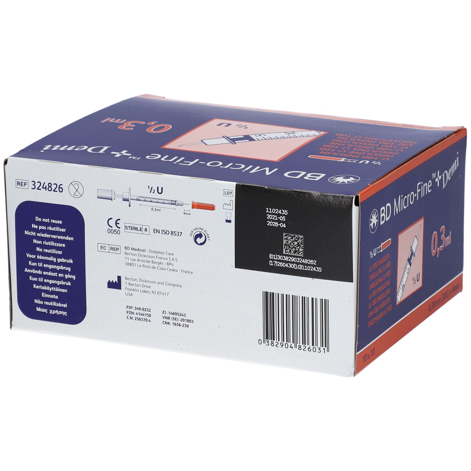 Insulinspritze BD Micro-Fine 0.3ml U100 mit Kanüle