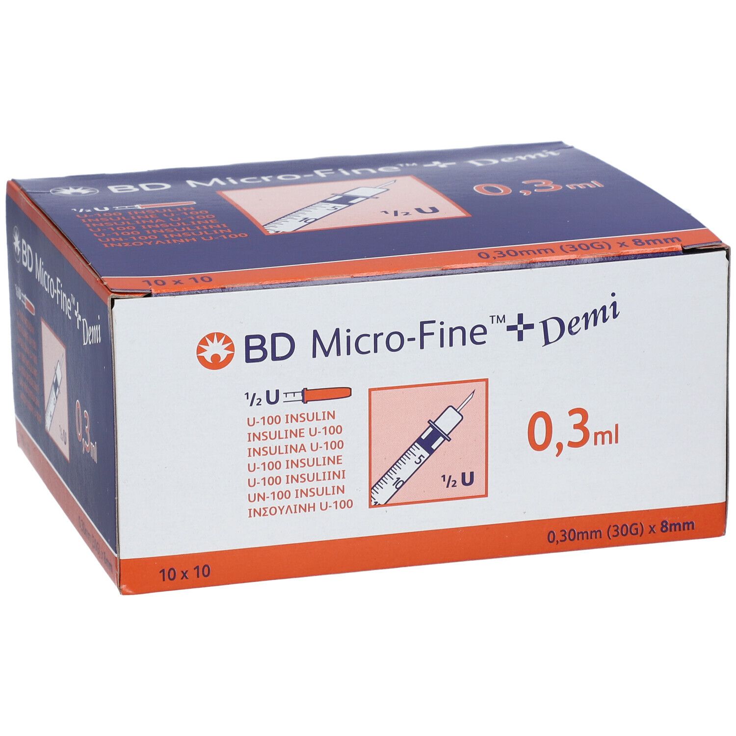 Insulinspritze BD Micro-Fine 0.3ml U100 mit Kanüle