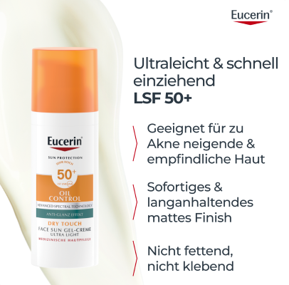 EUCERIN SUN Face Oil Cont Gel-Cr LSF50+ Disp 50 ml