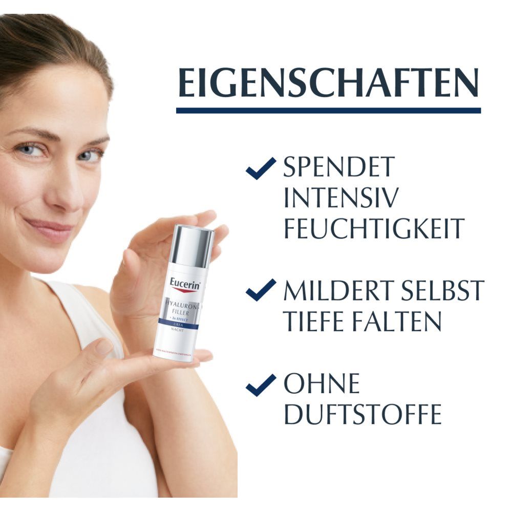 EUCERIN HYALURON-FILL+UREA Nachtpfl Disp 50 ml