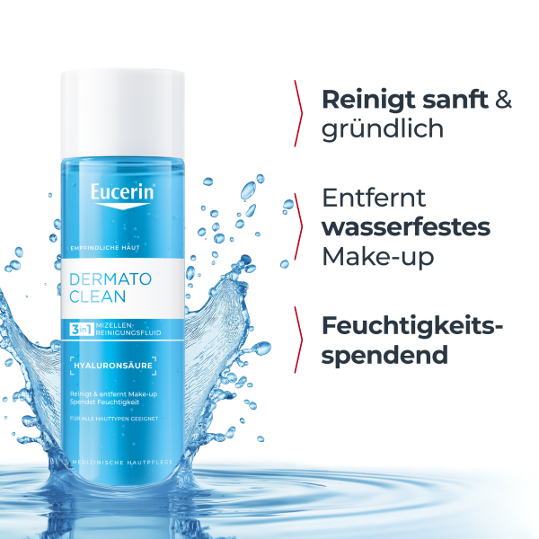 EUCERIN DermatoCLEAN Mizellen Wasser 3-in-1 200 ml