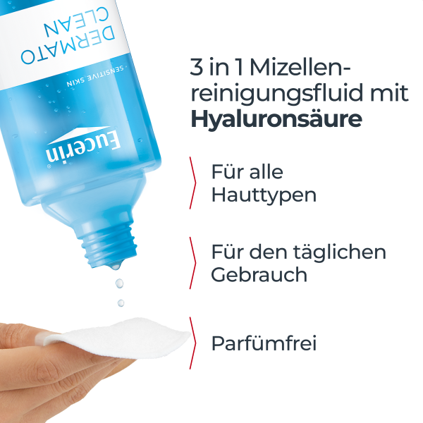 EUCERIN DermatoCLEAN Mizellen Wasser 3-in-1 400 ml