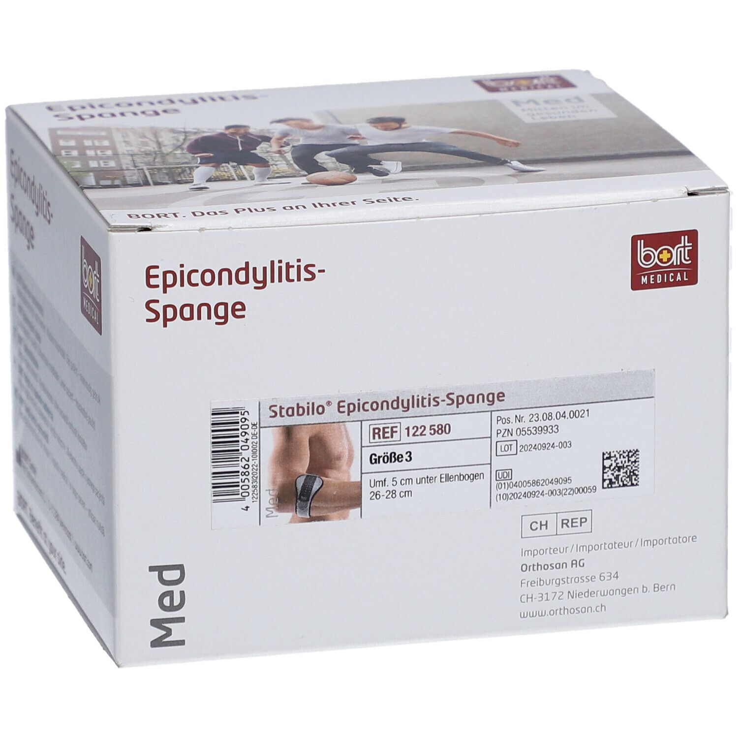 BORT Stabilo Epicondylitis Spange Gr3 silber