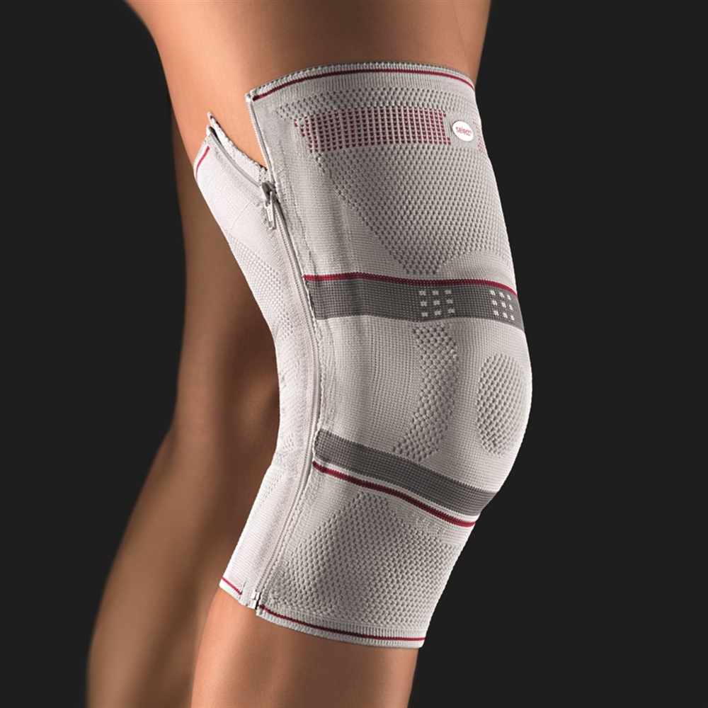 BORT GENUZIP Kniebandage Silikon M re silb