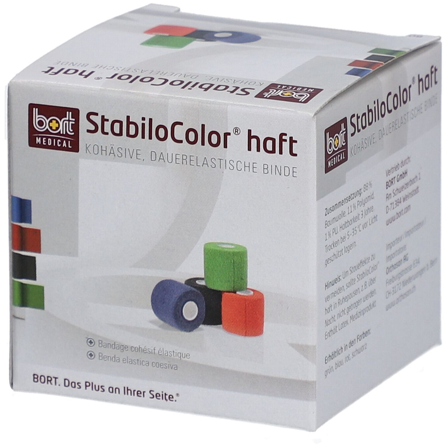 BORT STABILO COLOR Binde 6cmx5m kohesiv schwarz
