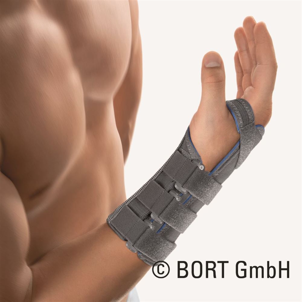 BORT Handgelenkstütze Alu-Schiene S li grau