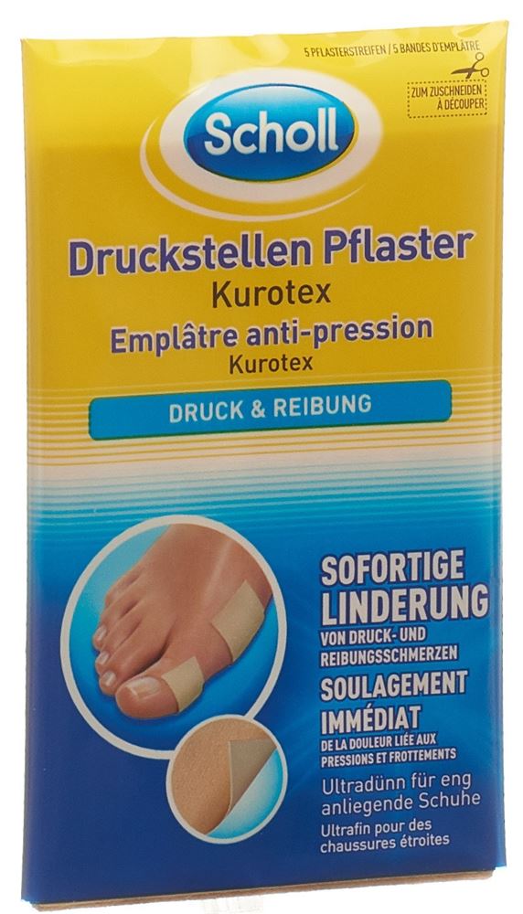 SCHOLL Kurotex Druckstellenpflaster 75x100mm 5 Stk