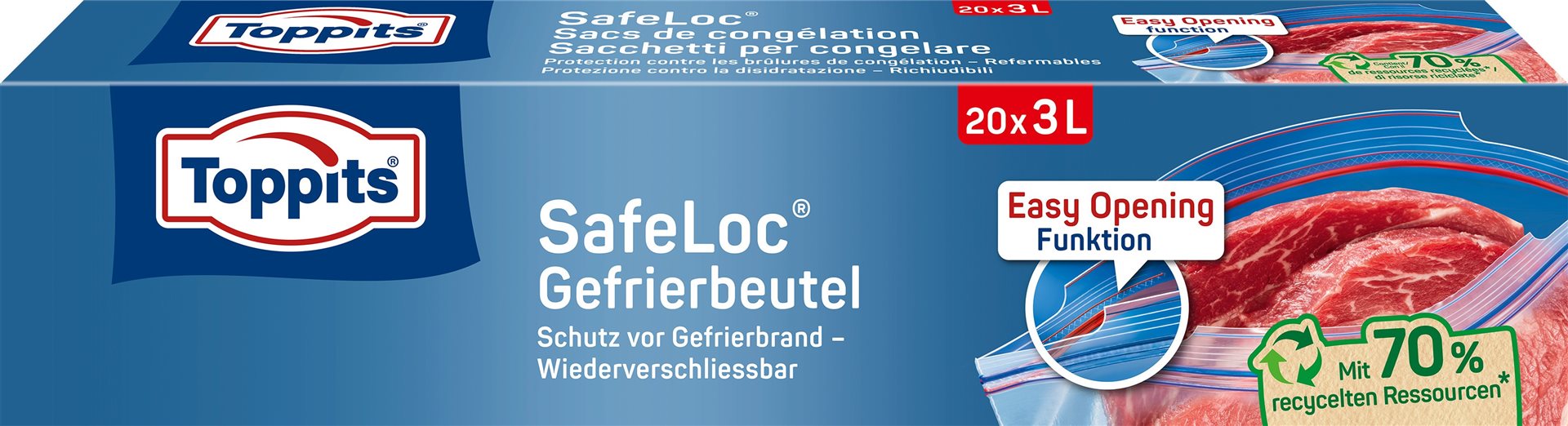 TOPPITS Safeloc Beutel 3l 27x24cm 20 Stk