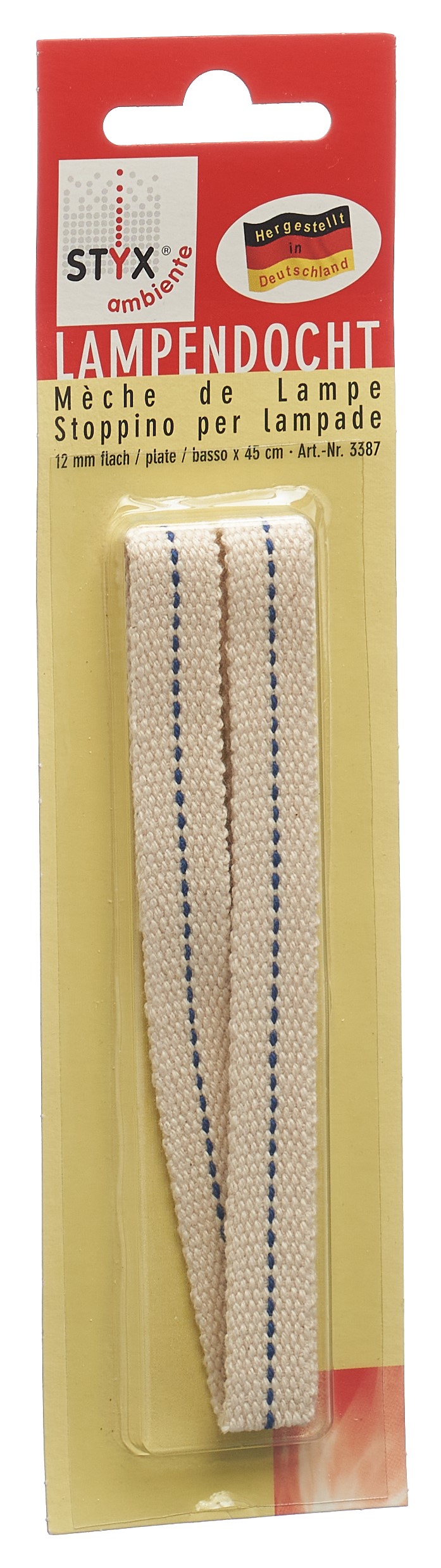 STYX Lampendocht 12mmx45cm flach