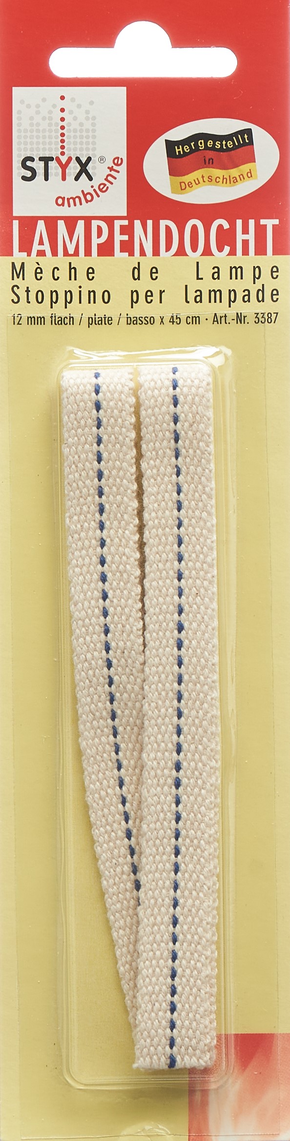 STYX Lampendocht 12mmx45cm flach