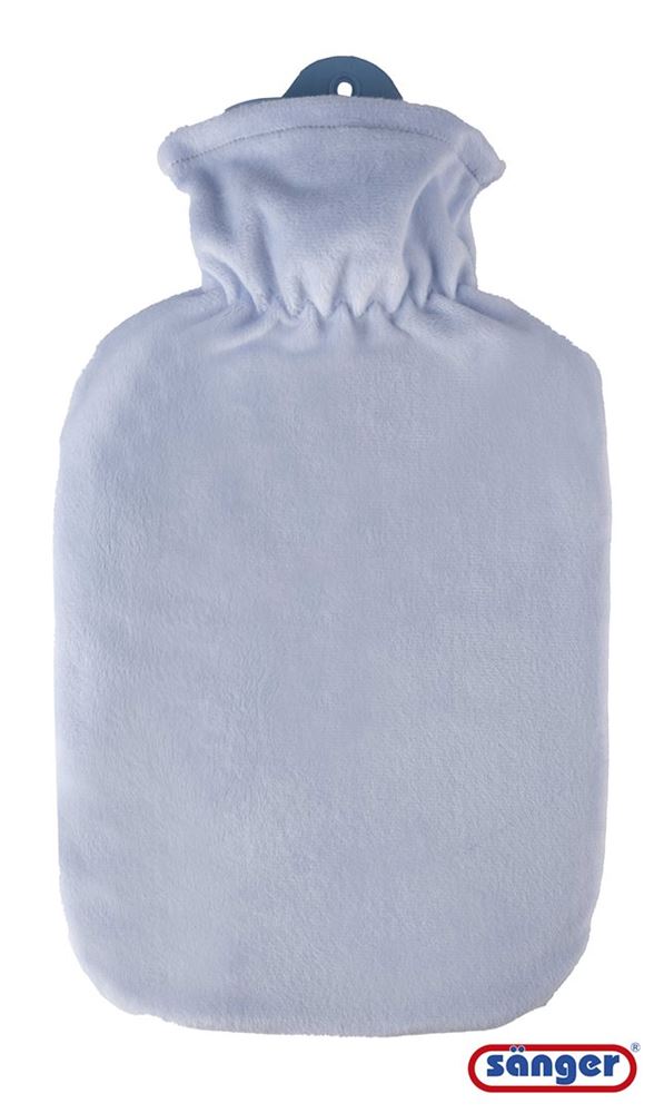 SÄNGER Wärmflasche Flauschbezug 2l blau pastell
