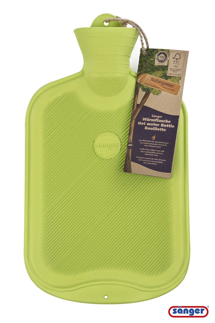 SÄNGER Wärmflasche Naturkautschuk 2l grün