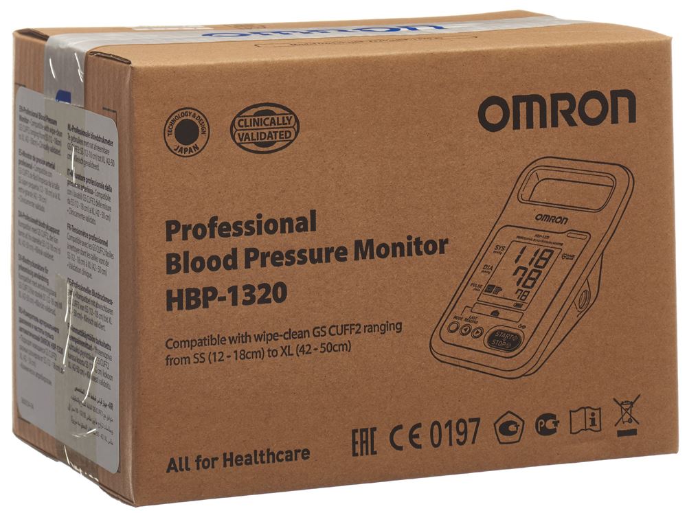 OMRON Blutdruck Oberarm HBP-1320 Netzteil/Akku/M+L