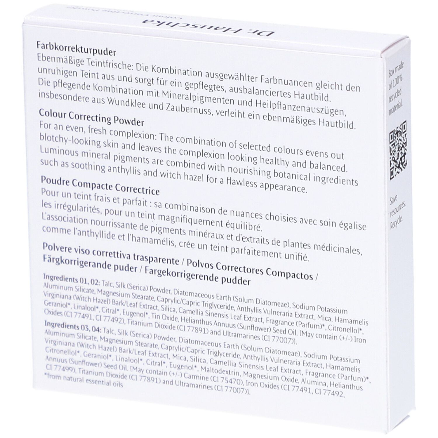 DR. HAUSCHKA Colour Correct Powder 00 transluc 8 g