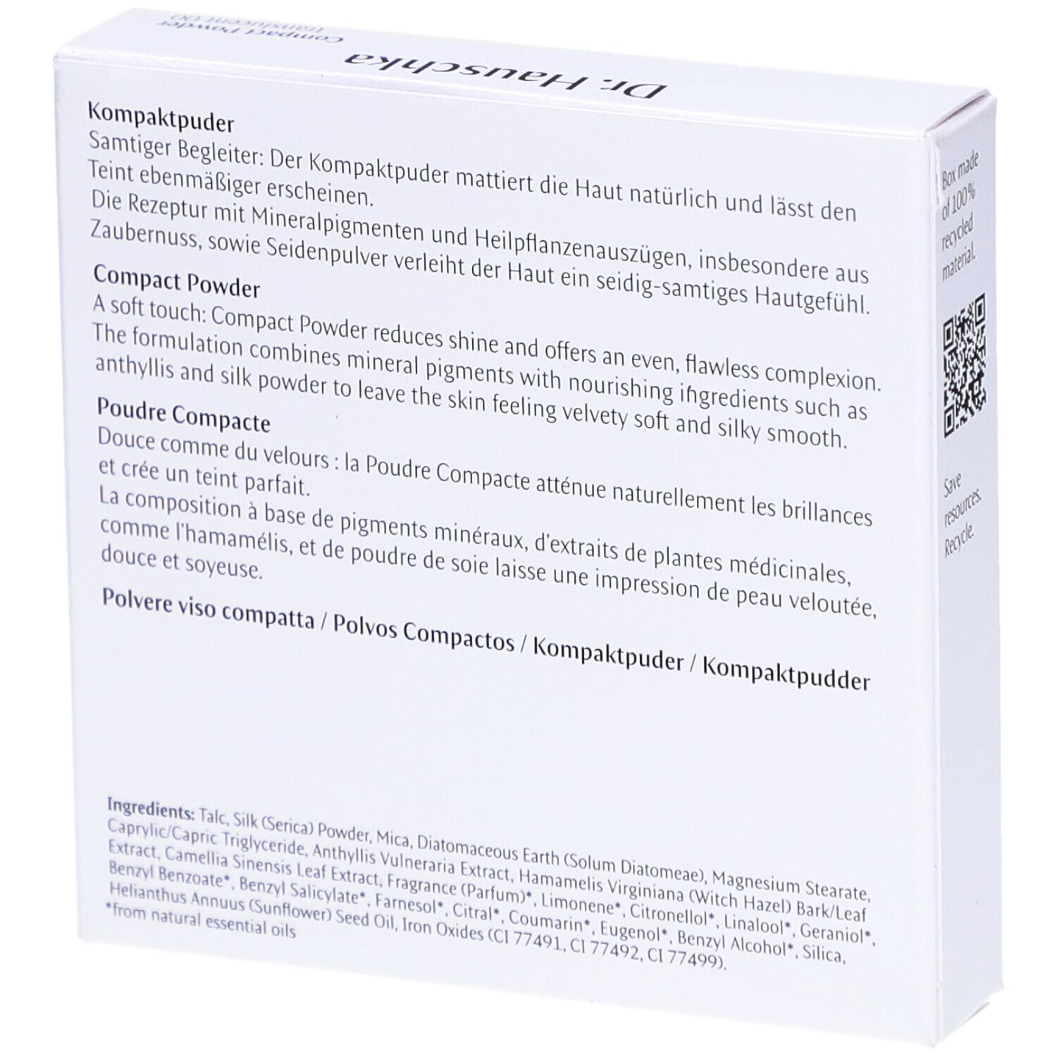 DR. HAUSCHKA Compact Powder 00 translucent 8 g