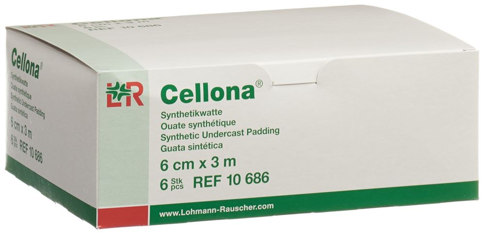 CELLONA Synthetikwatte 6cmx3m weiss Rolle 6 Stk