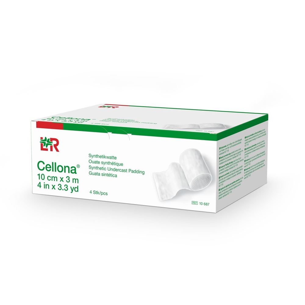 CELLONA Synthetikwatte 10cmx3m weiss Rolle 4 Stk