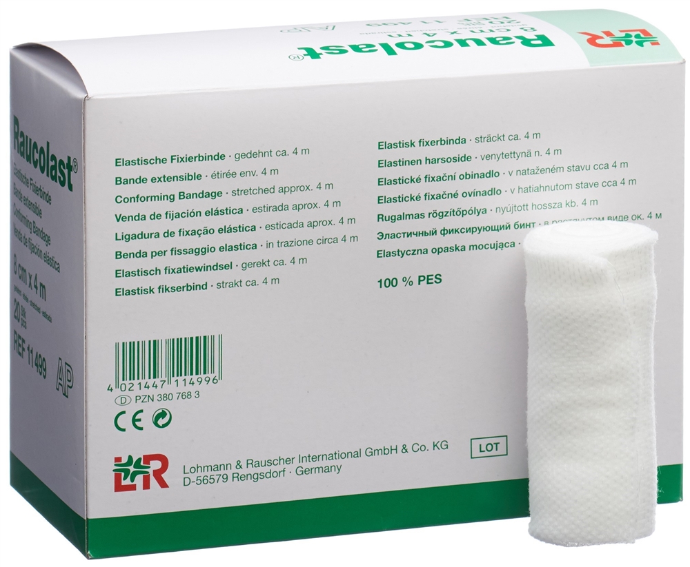 RAUCOLAST elastische Fixierbinde 8cmx4m 20 Stk