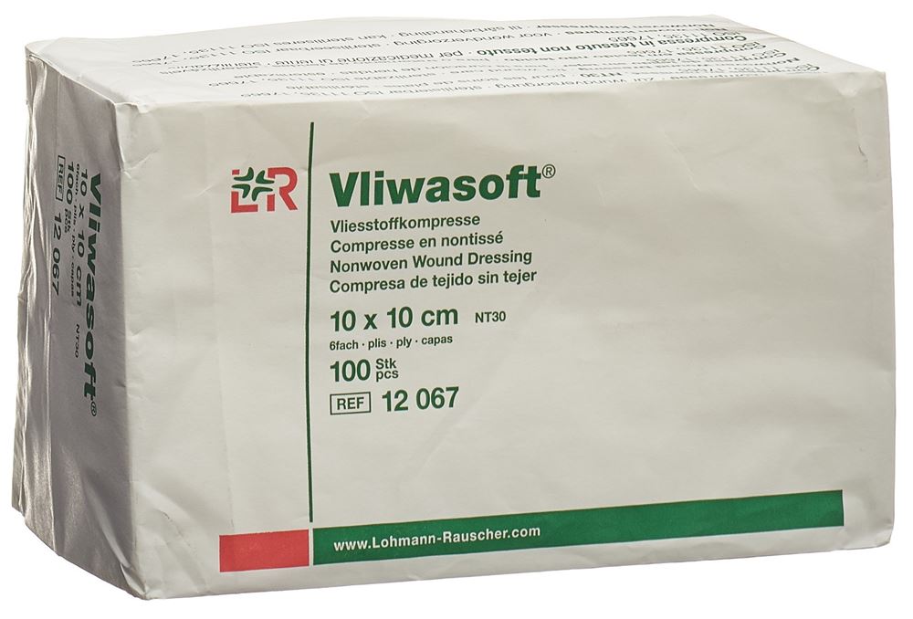 VLIWASOFT Vliesstoffko 10x10cm 6-l Btl 100 Stk