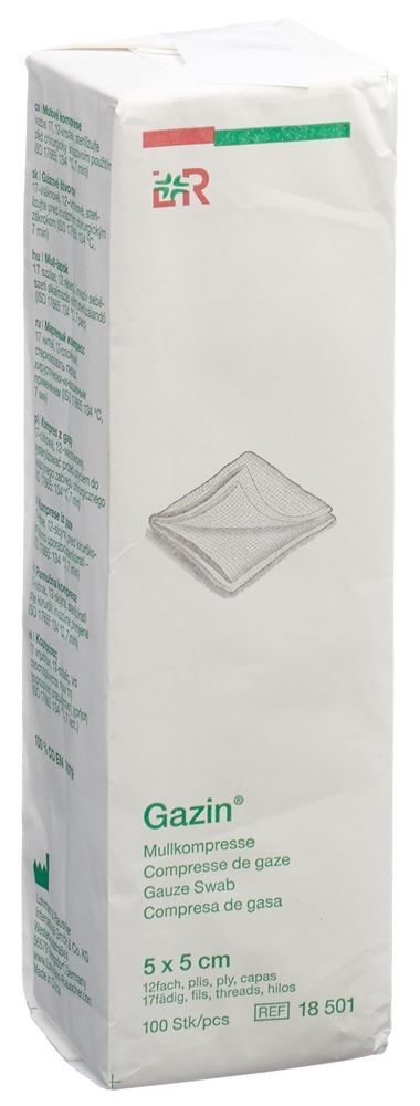 GAZIN compresses gaze 5x5cm 12p n st 100 pce