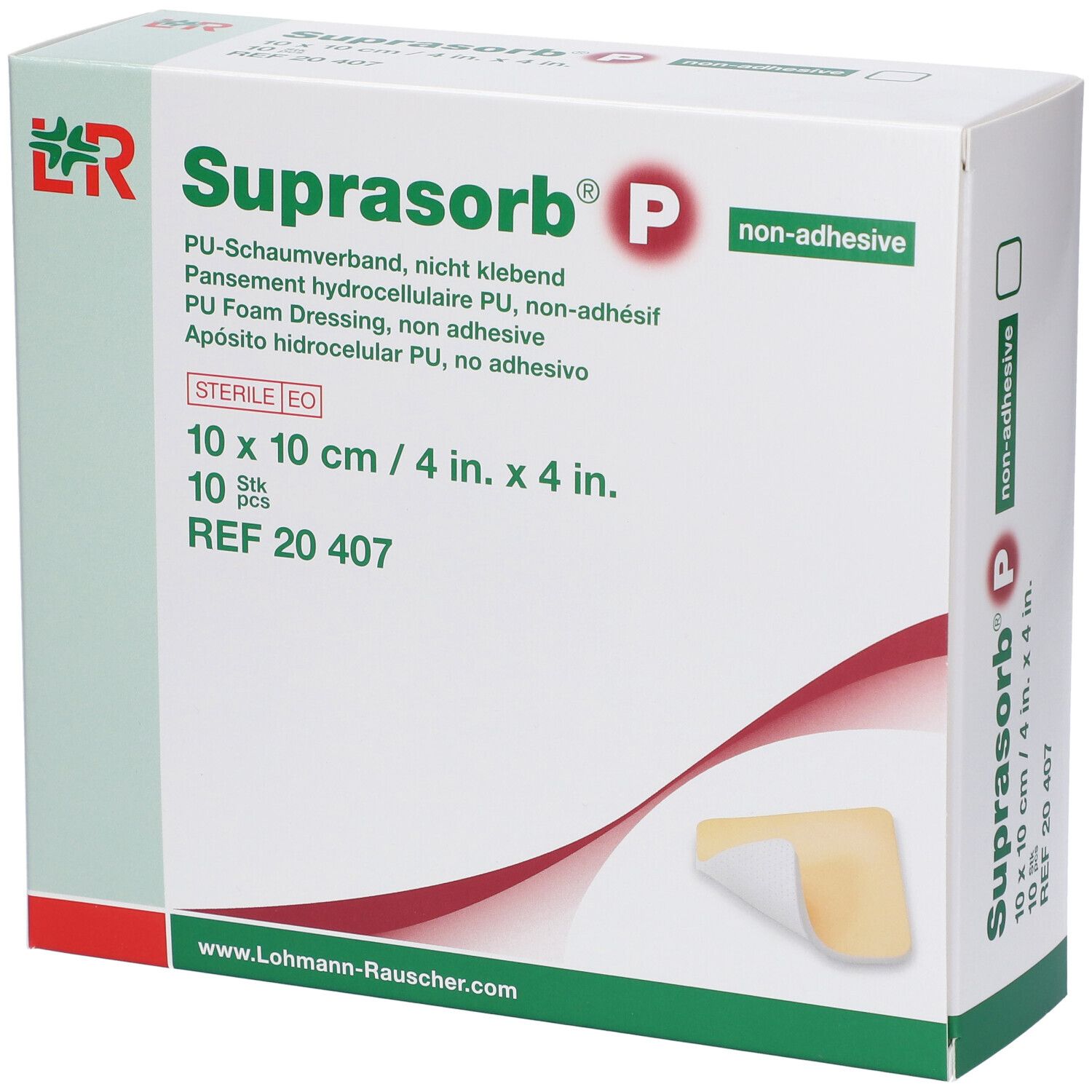 Schaumverband Suprasorb P (non adhäsiv, 10x10cm)