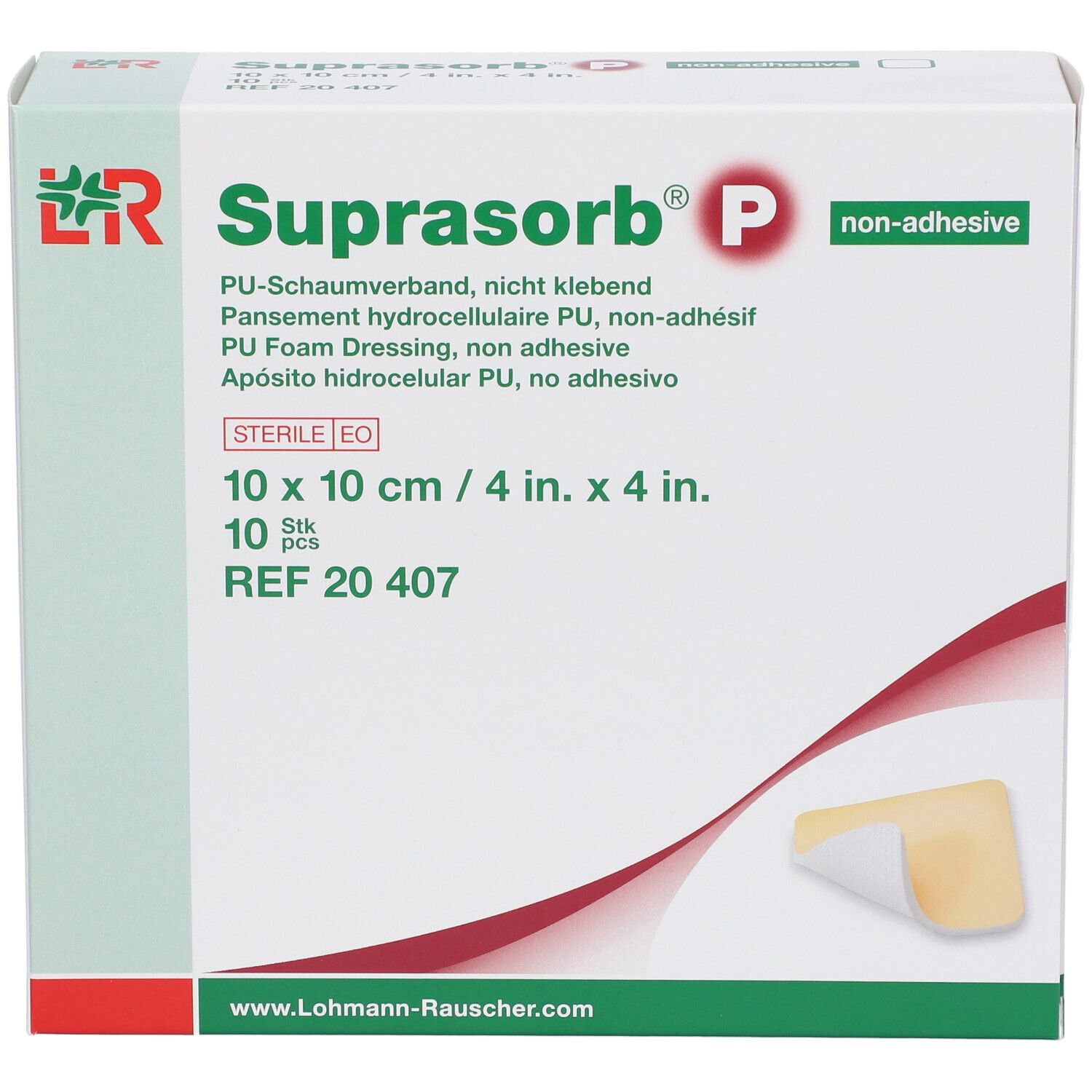 Schaumverband Suprasorb P (non adhäsiv, 10x10cm)
