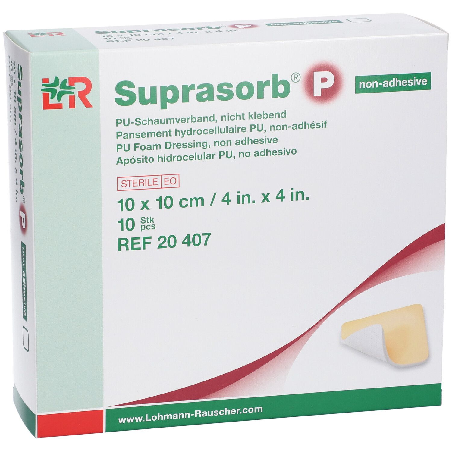 Schaumverband Suprasorb P (non adhäsiv, 10x10cm)