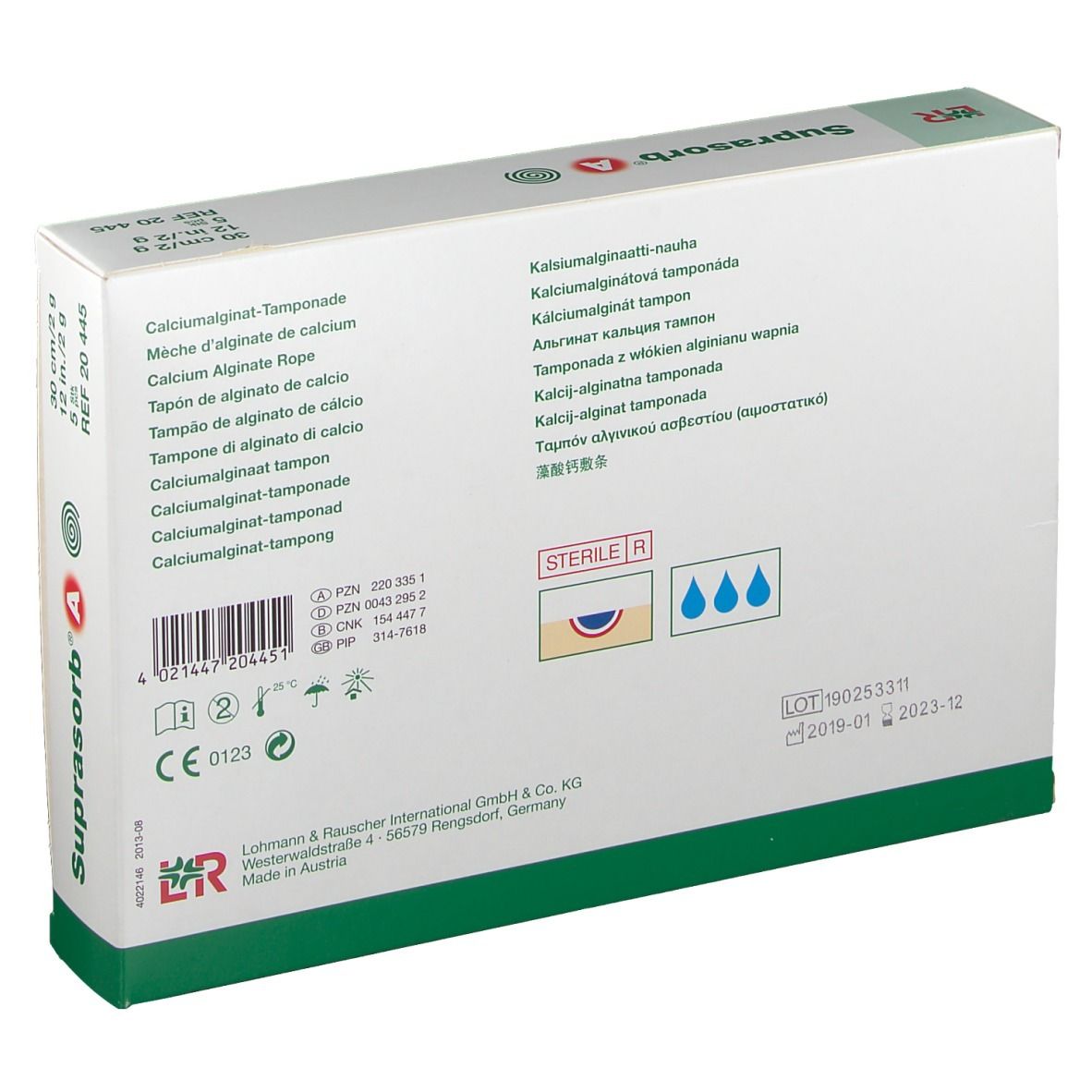 Calciumalginat-Tamponade Suprasorb A 30cm 2gr