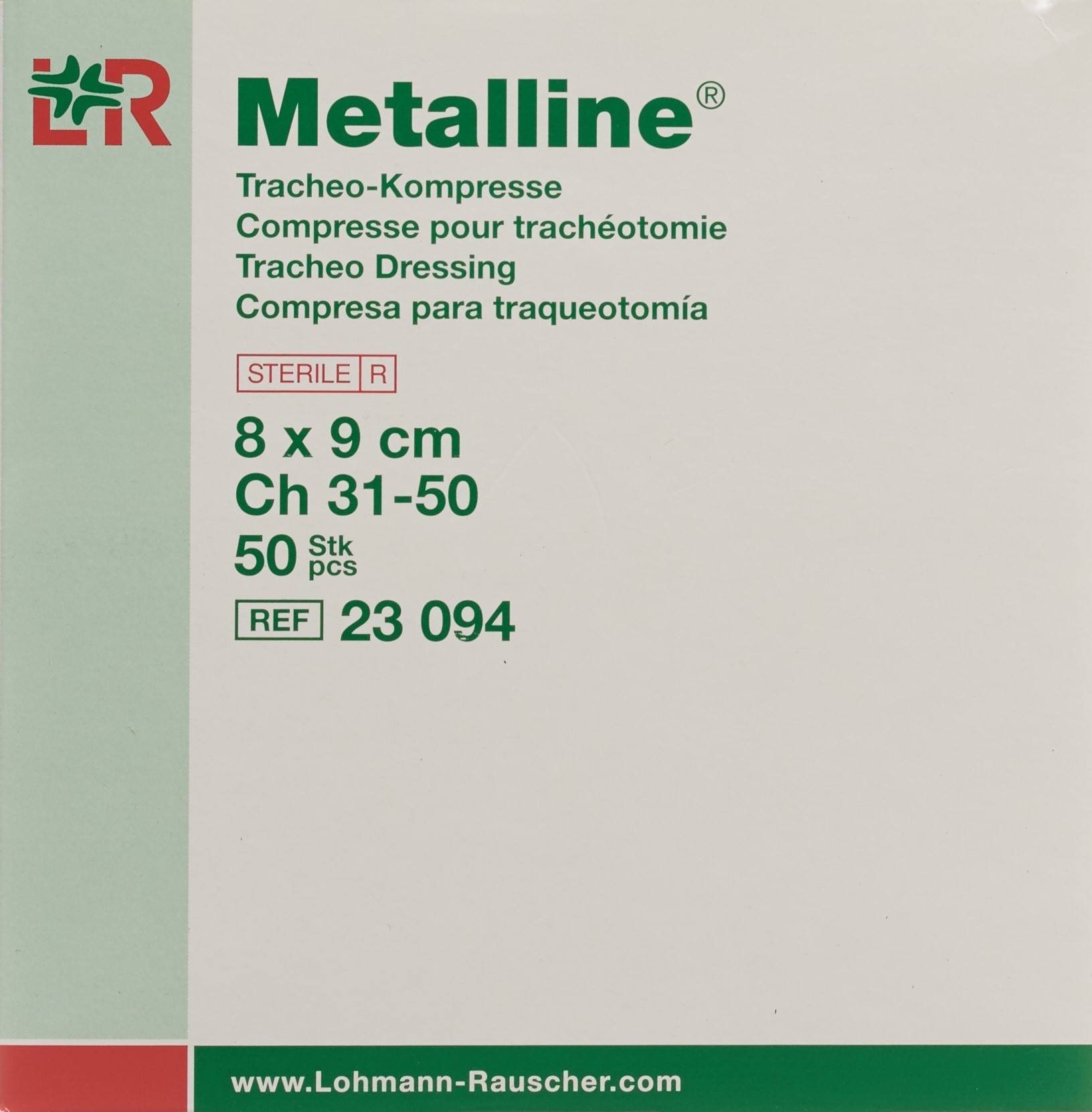 METALLINE Tracheo Kompresse 8x9cm steril 50 Stk