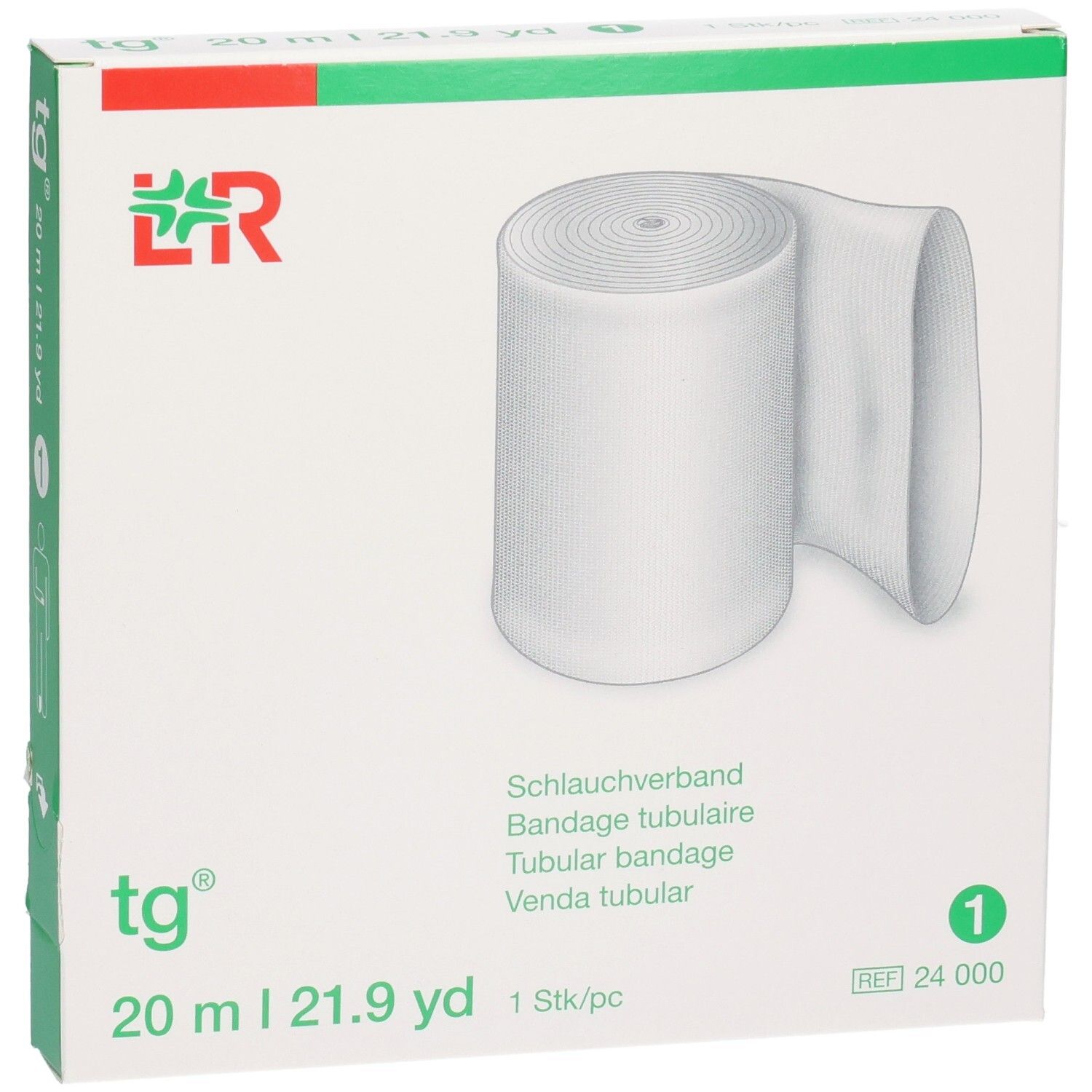 TG Schlauchverband 1.4cmx20m weiss Rolle