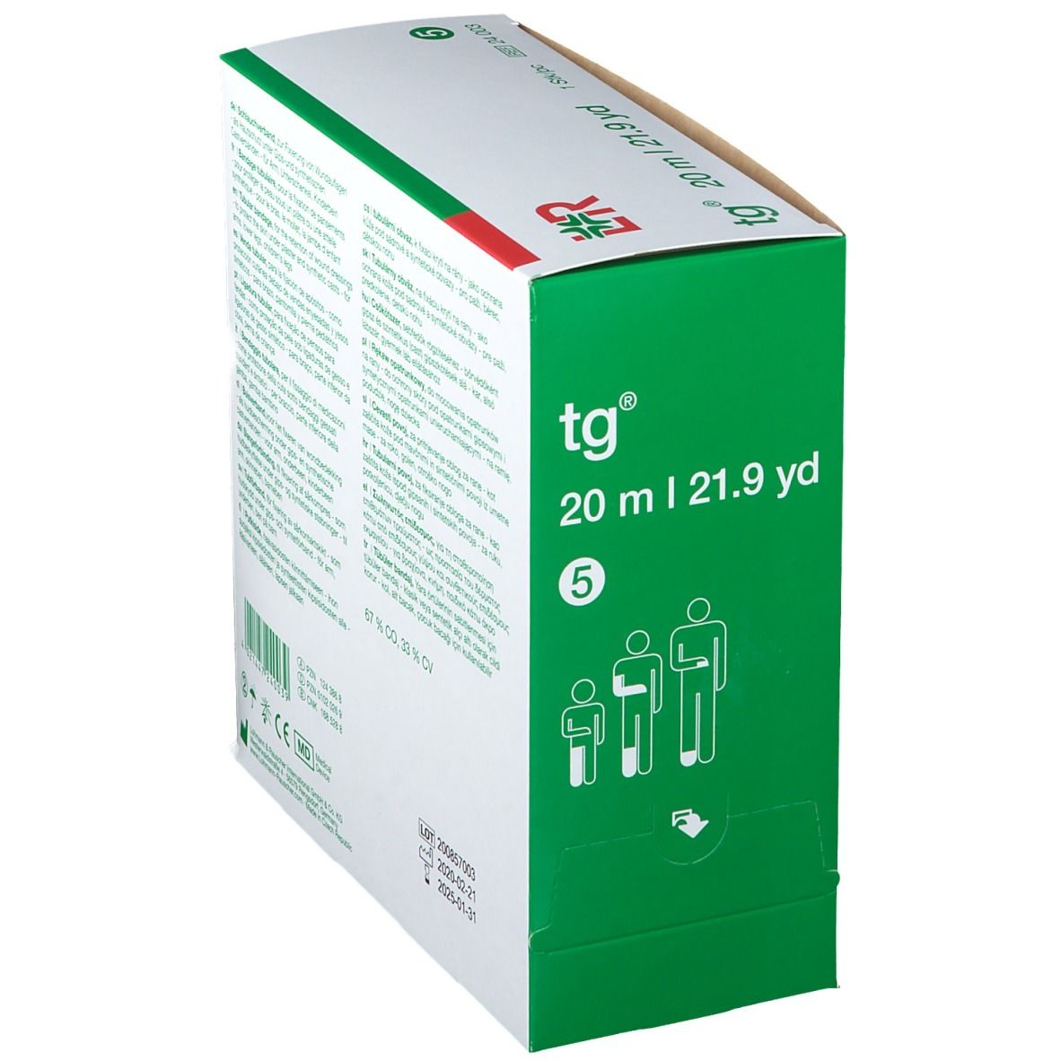 TG band tubulaire 5.5cmx20m blanc rouleau