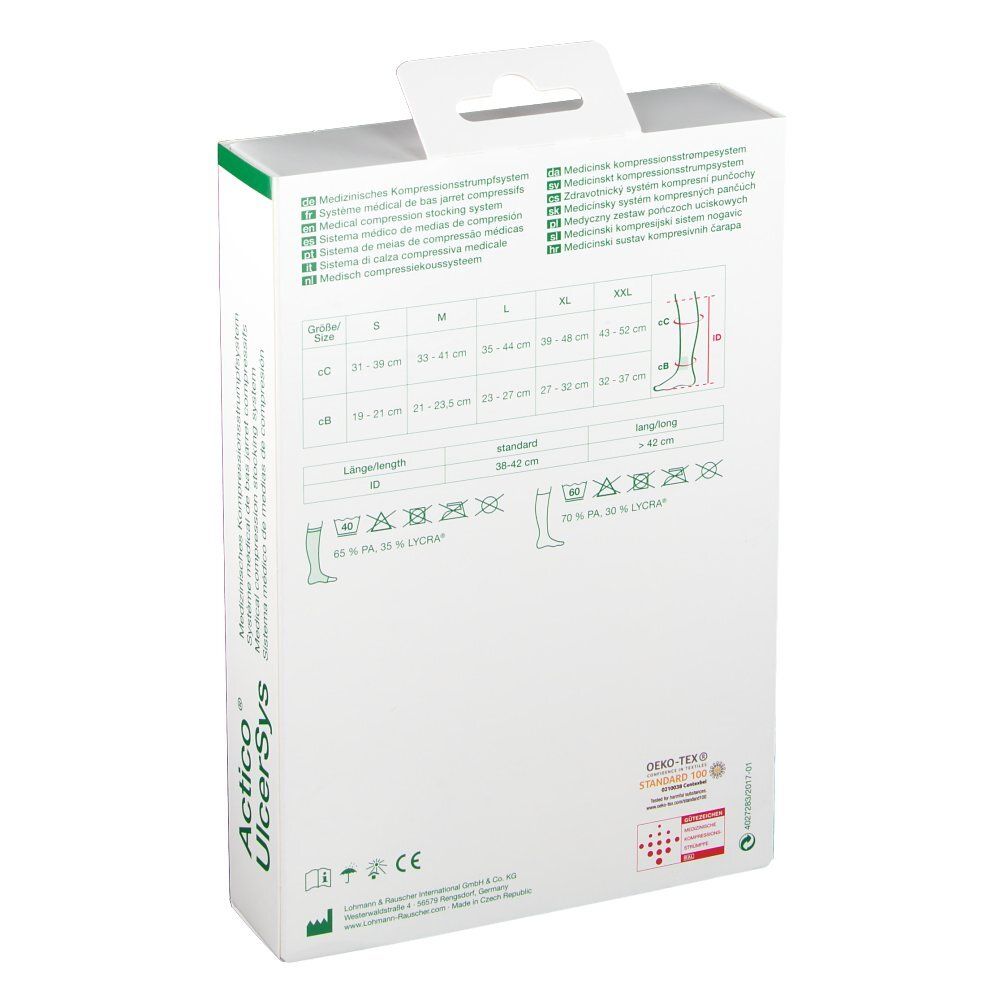 ACTICO UlcerSys Kompressionsstr XL stand sand/wei