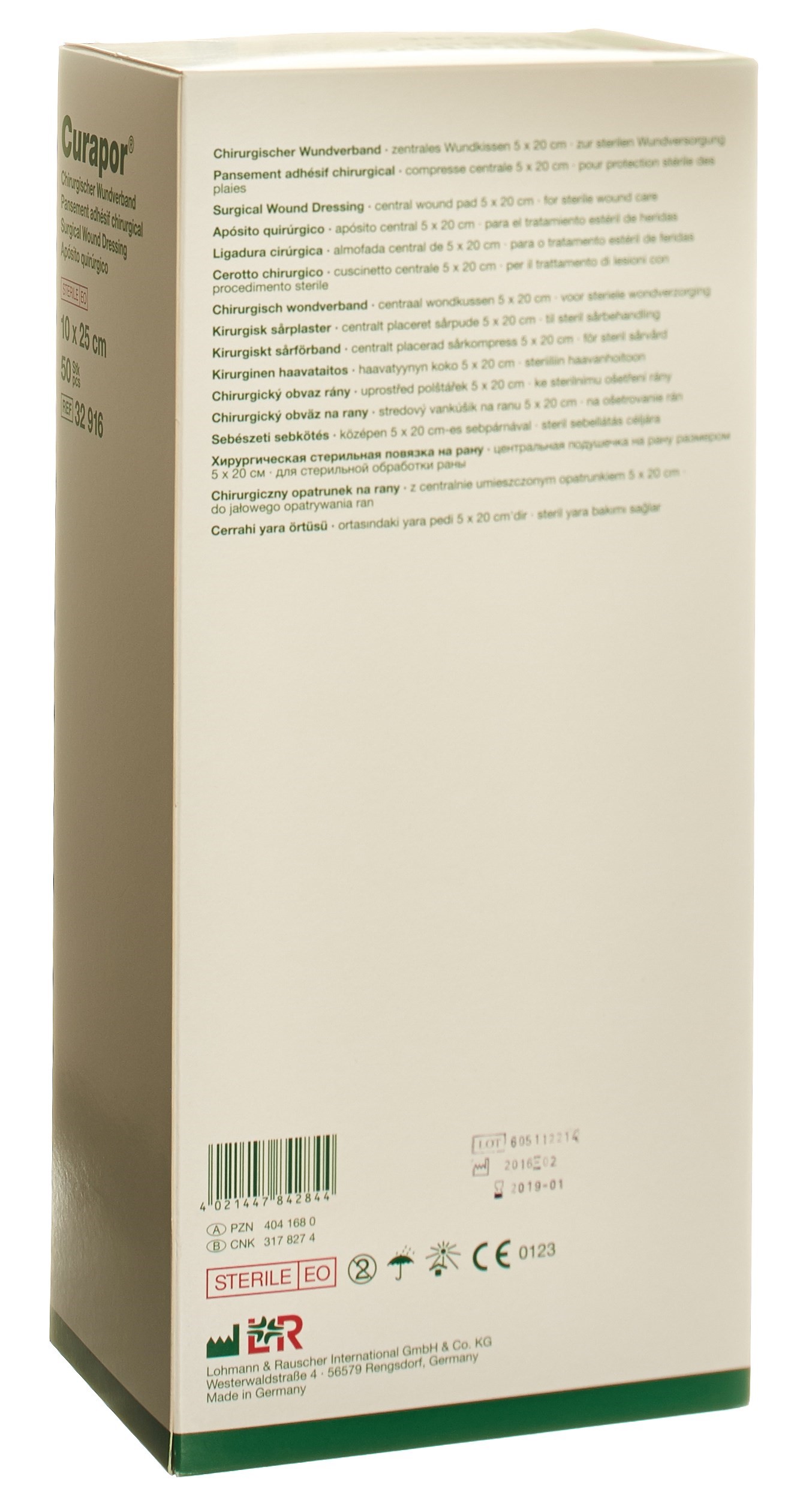 CURAPOR Chirurgisch Wundverband 10x25cm st 50 Stk