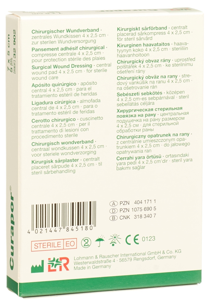CURAPOR Chirurgisch Wundverband 7x5cm st 5 Stk