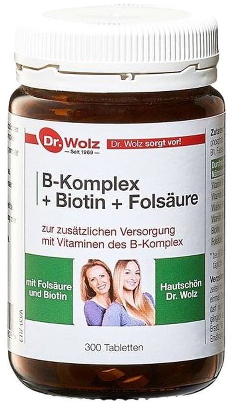 DR. WOLZ B-Komplex+Biotin+Folsäure Tabl 300 Stk