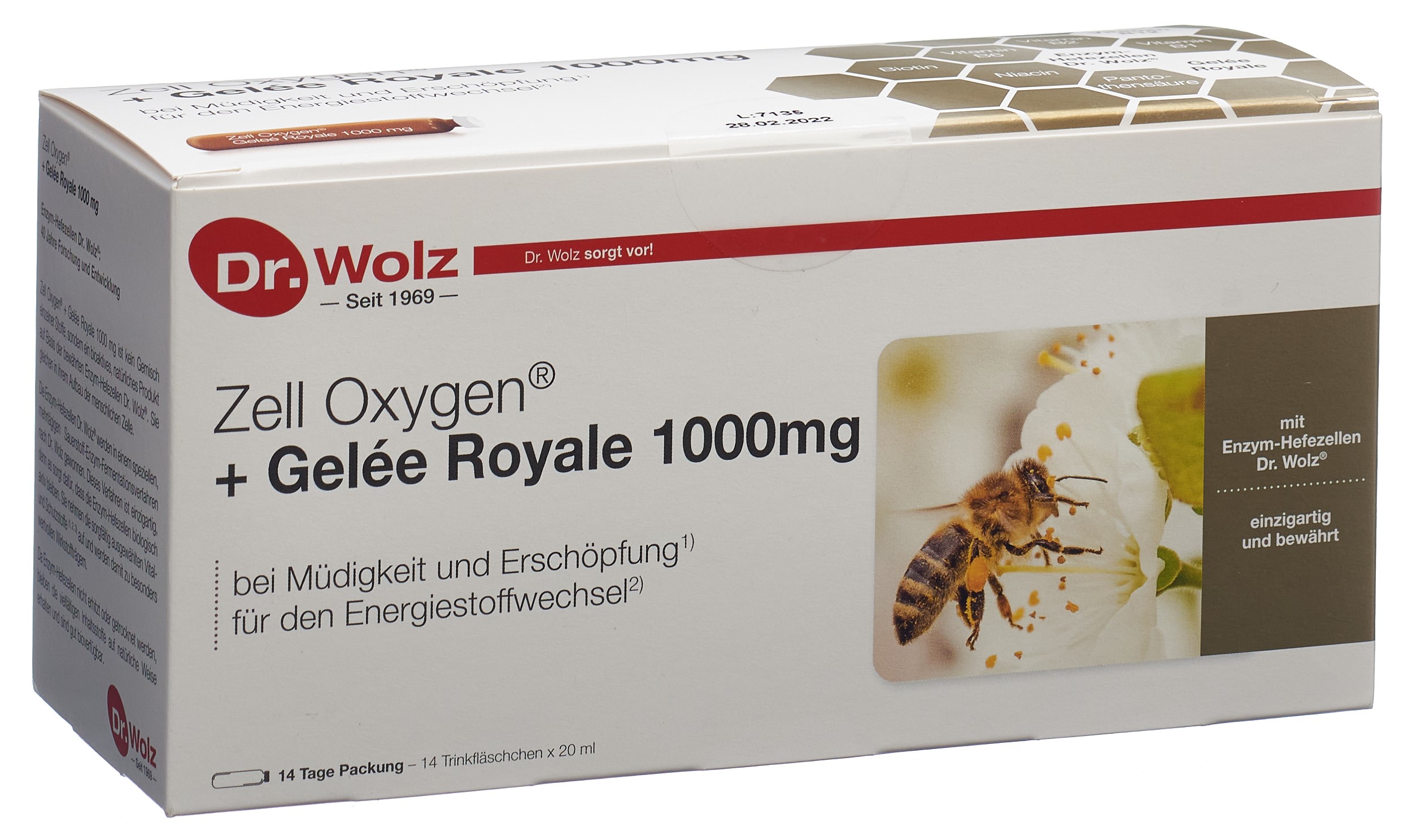 DR. WOLZ Zell Oxygen+Gelée Roya 1000mg Amp 14 Stk